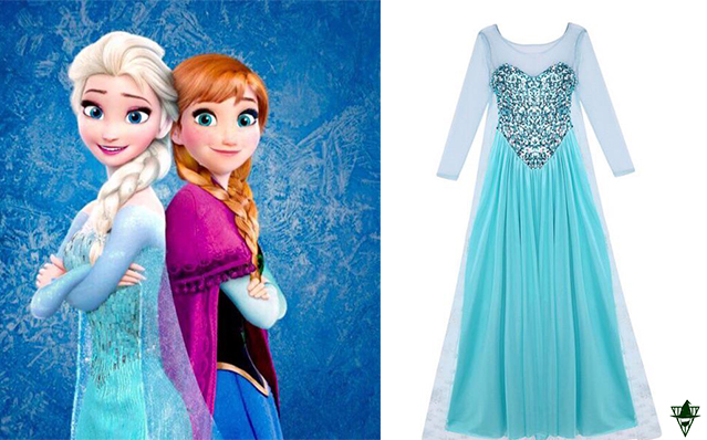 Disney Frozen 2 Princess Elsa Sparkly Party Dress Cosplay Costume For Women