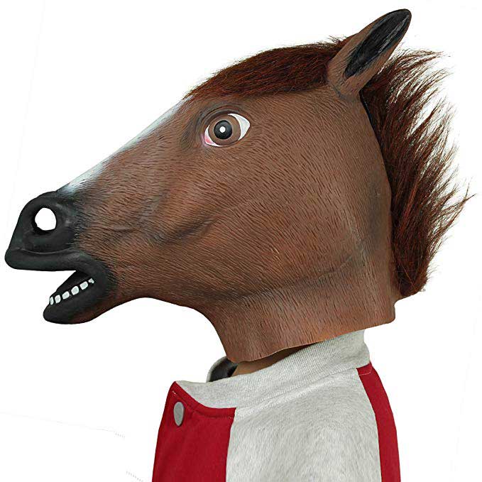 Horse Full Face Masks Latex Halloween Cosplay Costume Canival Party Props