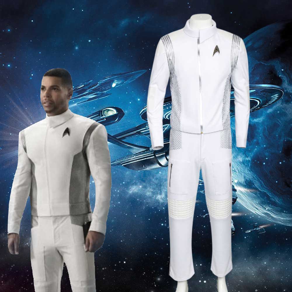 Star Trek Discovery Medical Department Uniform Cosplay Costume Men's Starfleet USS Discovery White Officer Uniform Set