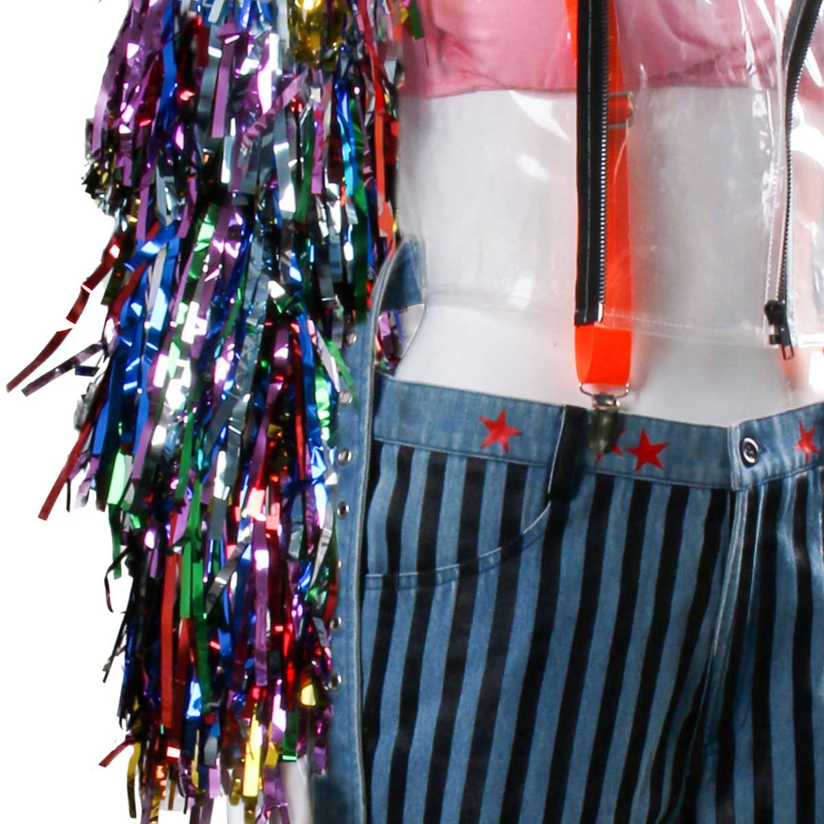 Birds Of Prey Harley Quinn Cosplay Costume Set With Neon Orange Suspenders
