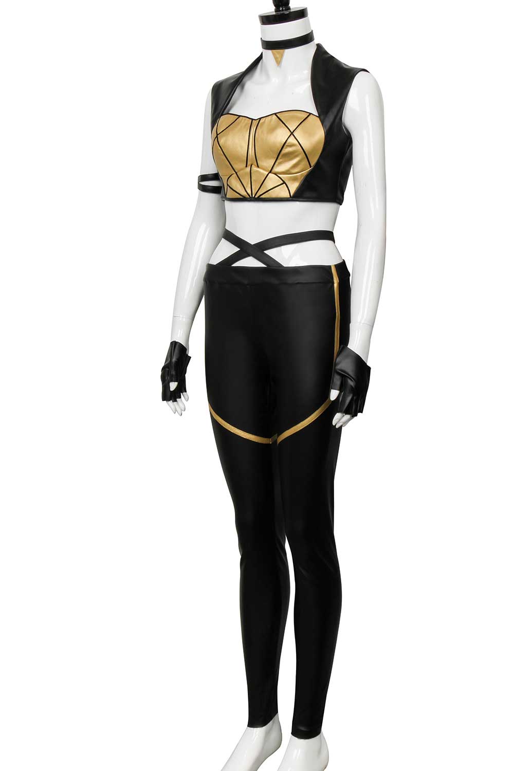 LOL League of Legends KDA Kaisa Leather Punk Uniform Cosplay Costume Suit S-2XL 