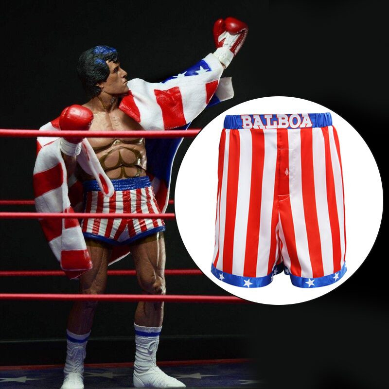 Rocky Balboa Cosplay Costume Apollo Movie Boxer American Flag Robe
