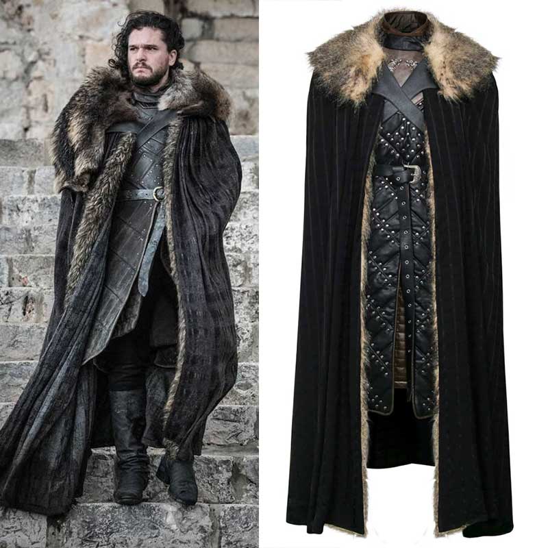 Game of Thrones Season 8 Jon Snow Cosplay Costume Full Set