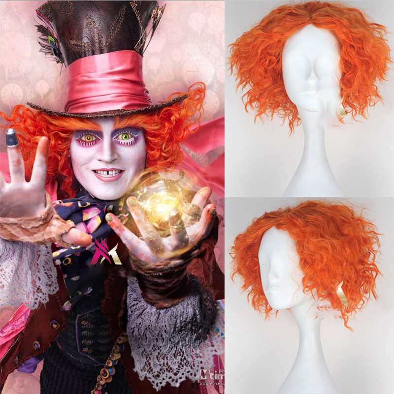 Alice in Wonderland 2 Mad Hatter Tarrant Hightopp Orange Wig