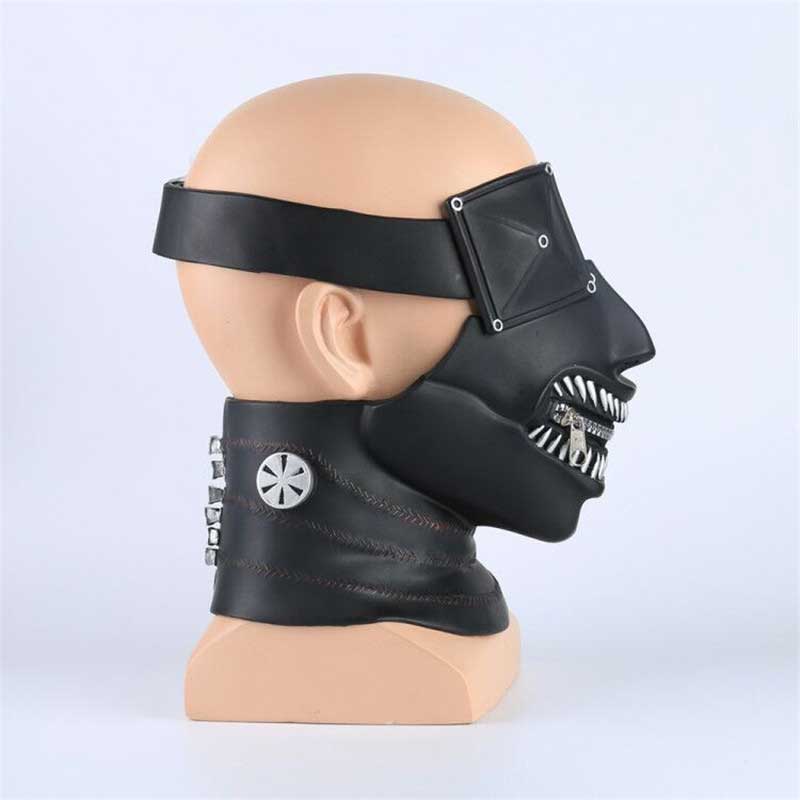 Takerlama Newest Moive Tokyo Ghoul 2 Kaneki Ken Masks PVC Zipper Adjustable Cosplay Cool Masks Halloween Party Props