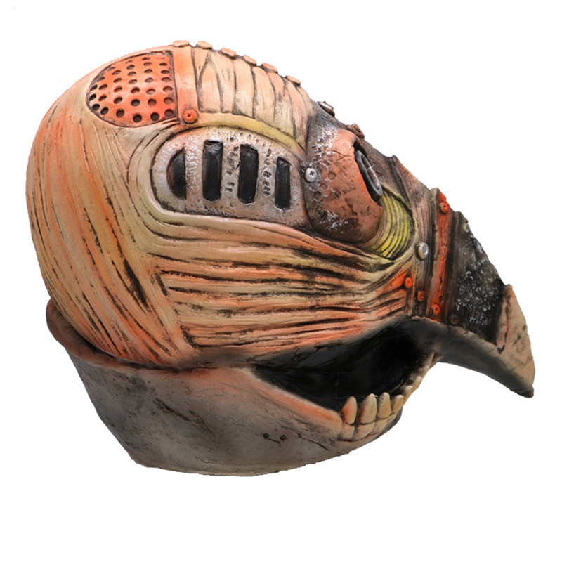Brown PU Leather Plague Doctor Mask Gothic Bird Beak Mask Steampunk Accessories