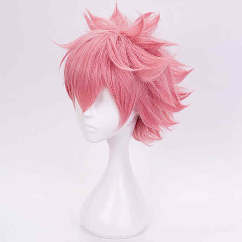 Boku no Hiro Akademia Mina Ashido short wig My Hero Academia Ashido Mina Pink Cosplay Wig+Wig Cap