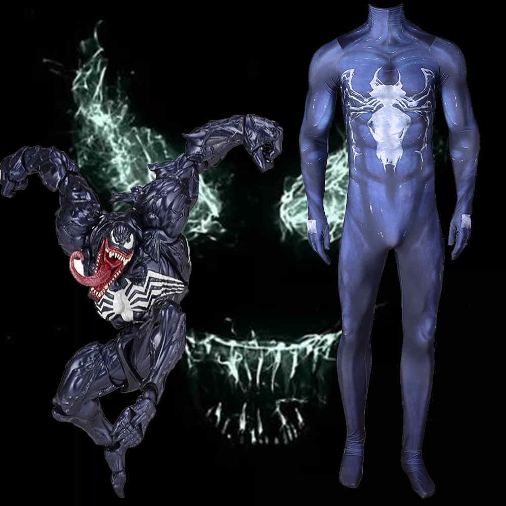 Venom Lycra Muscle Cosplay Costume With Mask Adult Kids In Stock 