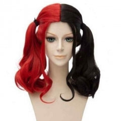 Harley Quinn Cosplay Red Black Synthetic Wig Movie Suicide Squad