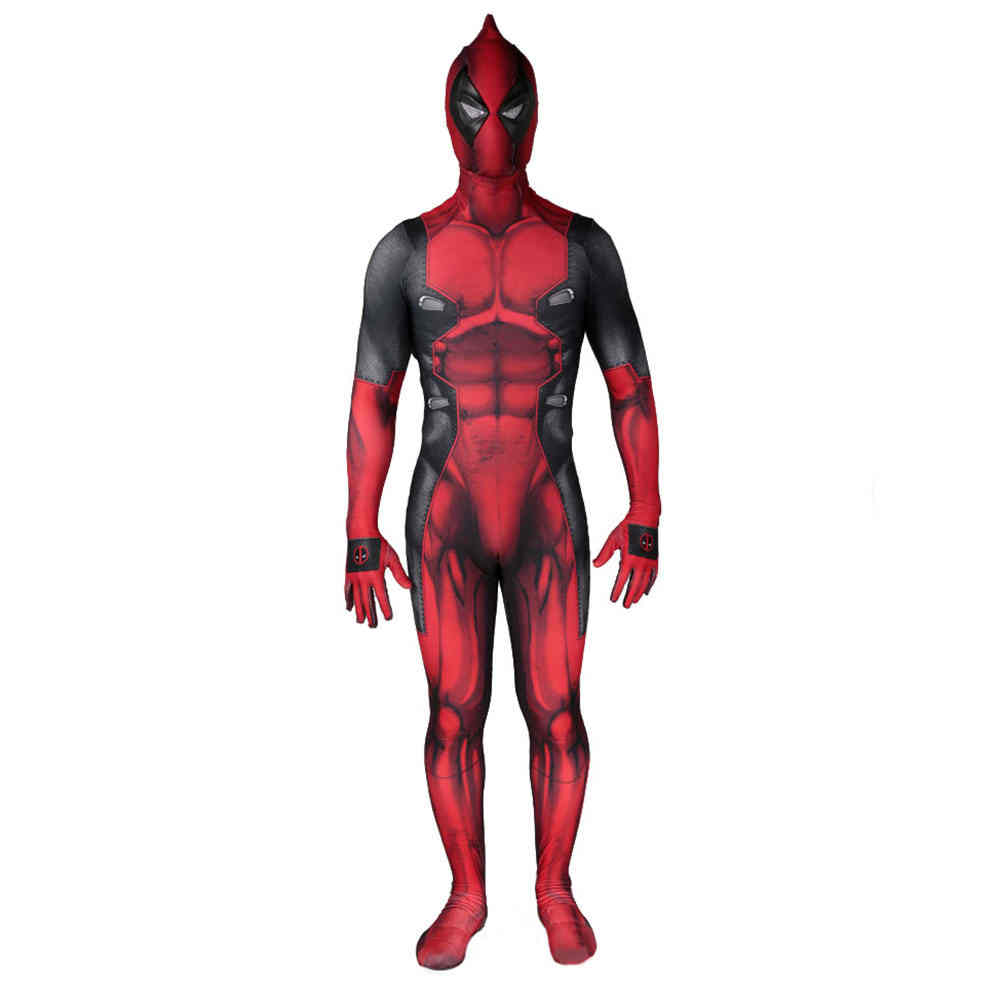 Deadpool Cosplay Costume Movie Deadpool 3 Superhero Zentai Suit With Mask Removable