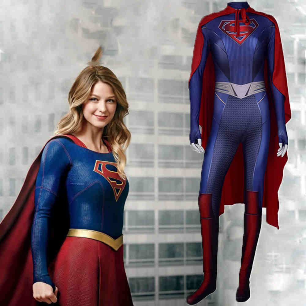 Women Kids Supergirl Season 5 Kara Zor -El Cosplay Costume Fancy Halloween Costumes Superhero Cosplay Jumpsuit Cloak