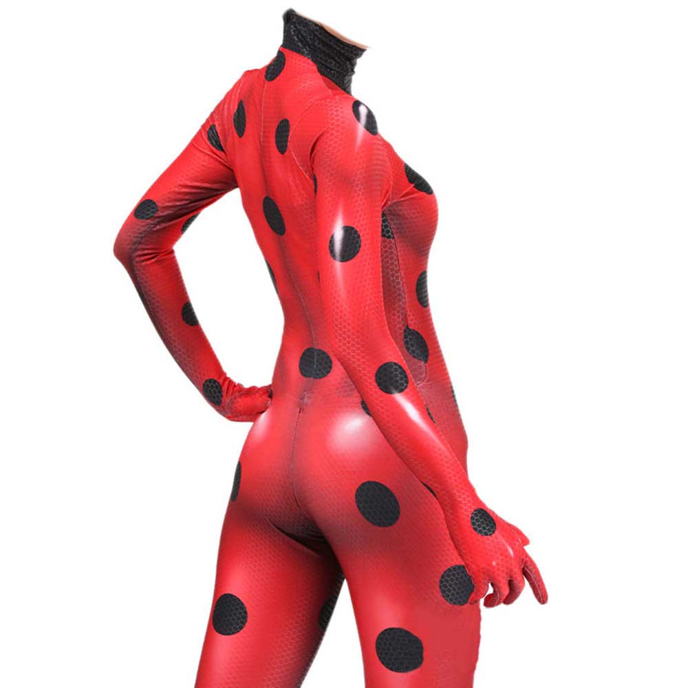 Anime Miraculous Ladybug Cosplay Costume Marinette Red Zentai Suit