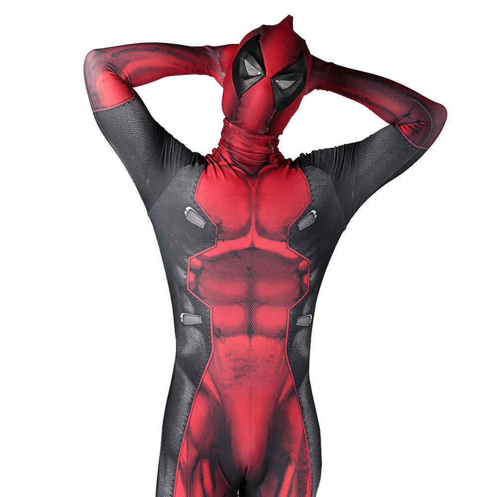 Deadpool Cosplay Costume Movie Deadpool 3 Superhero Zentai Suit With Mask Removable