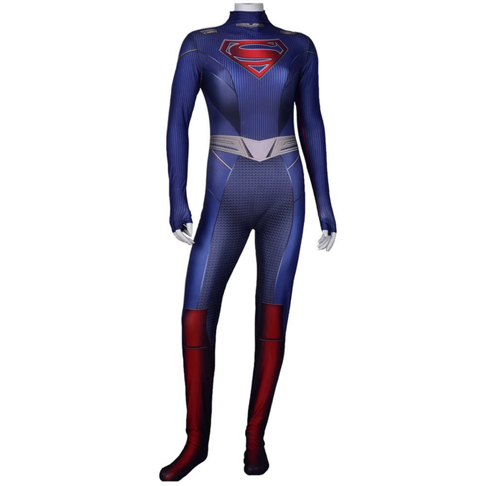 Women Kids Supergirl Season 5 Kara Zor -El Cosplay Costume Fancy Halloween Costumes Superhero Cosplay Jumpsuit Cloak