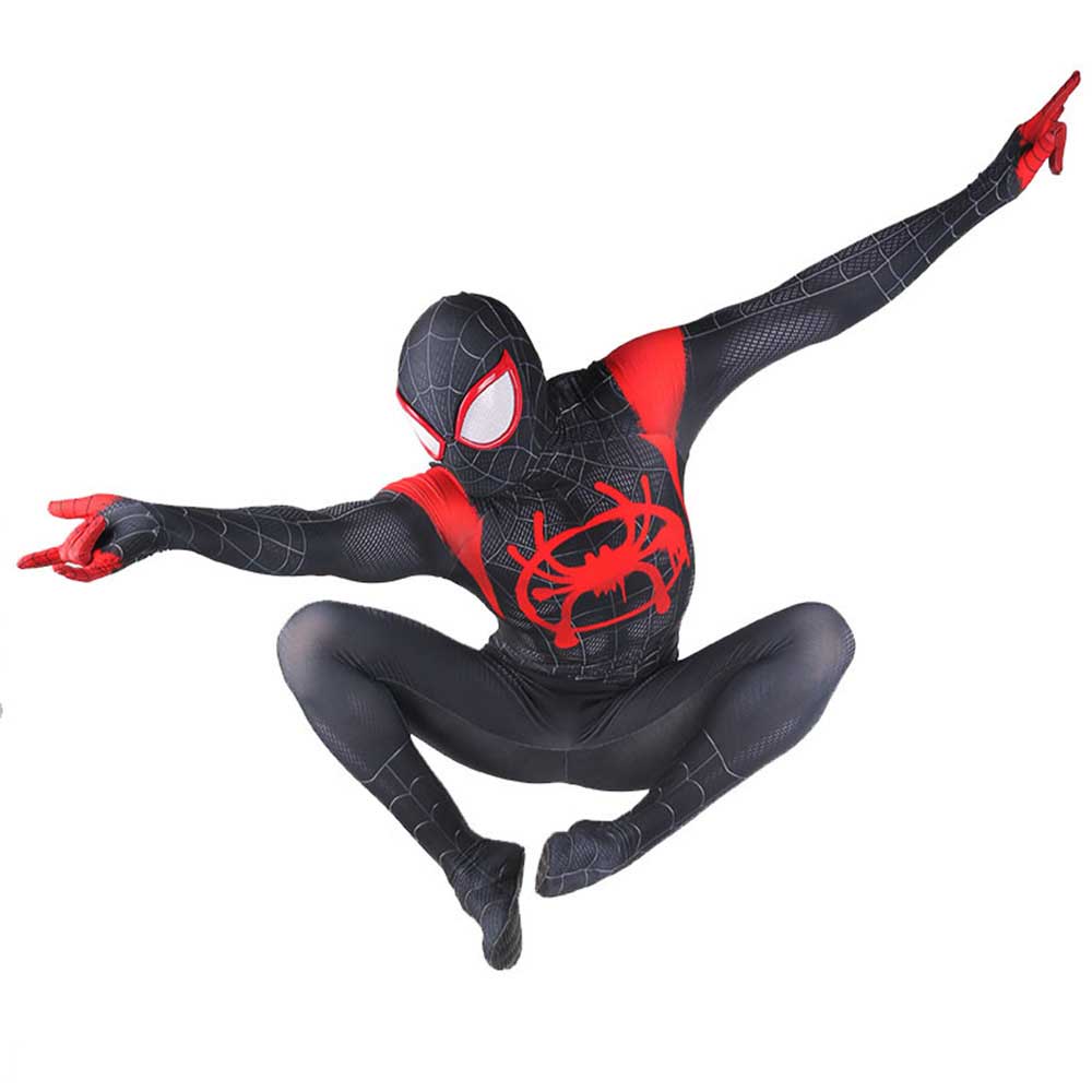 Spider-Man: Into The Spider-Verse Miles Morales Kids Cosplay Costume Jumpsuit