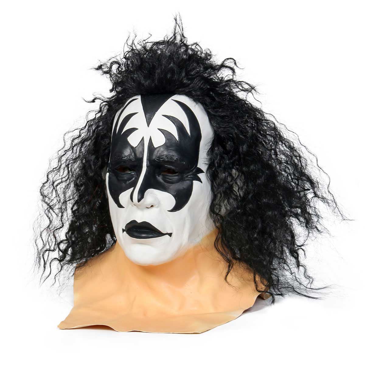 Kiss Gene Simmons Demon Latex Mask Halloween Cosplay Wig Carnival Masquerade Accessory Prop-Takerlama