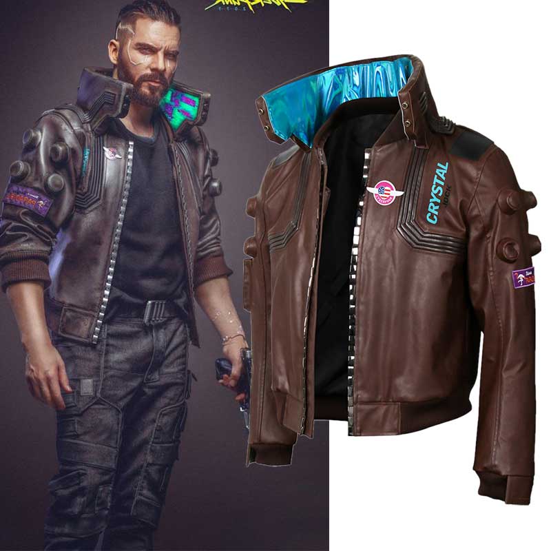 Cyberpunk 2077 Leather Jacket Samurai Character V Bomber Men Women 5053