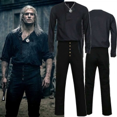 (Ready to Ship) The Witcher Season 1 Geralt of Rivia Cosplay Costume With Necklace