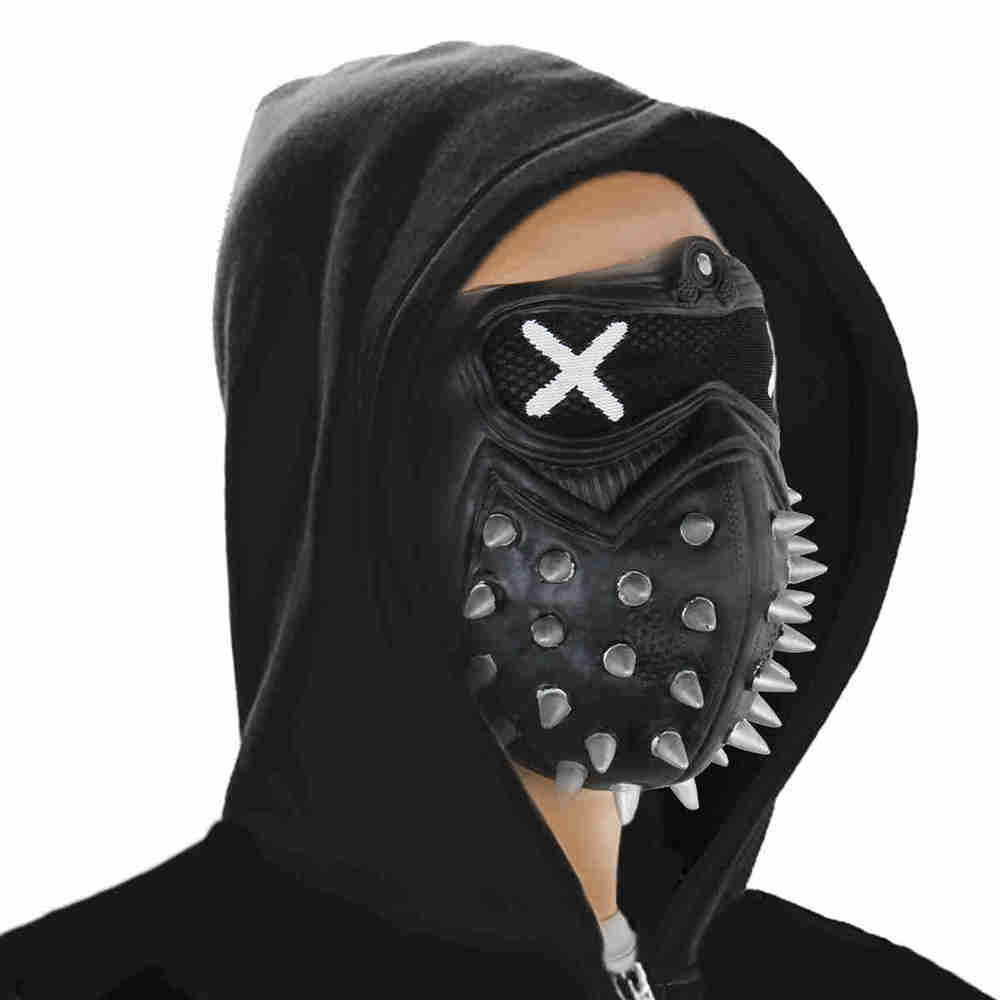 Game Watch Dogs 2 Wrench Face Halloween Mask Latex Hacker Marcus Carnival Masquerade Cosplay Props Accessories-Takerlama