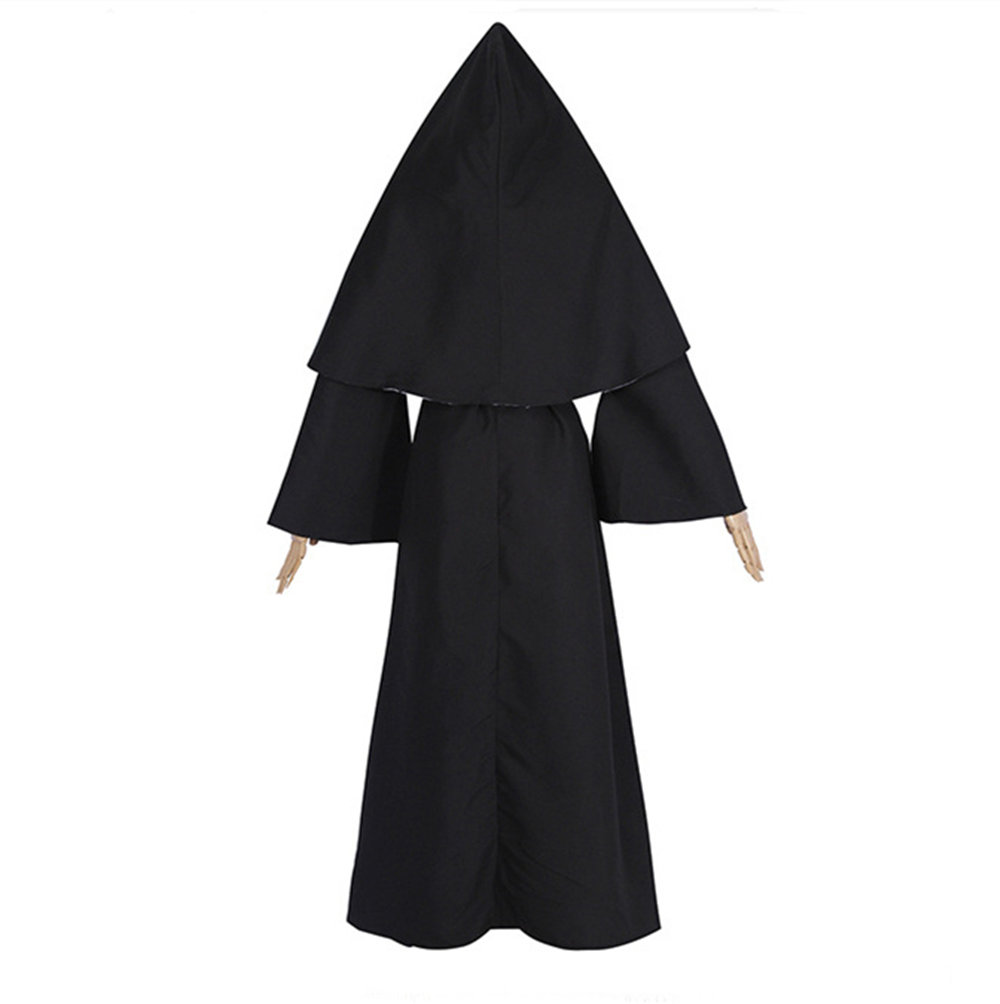 The Nun Demon Valak Cosplay Costume Dress Scary Halloween Suit Robe Women Adult Black White-Takerlama