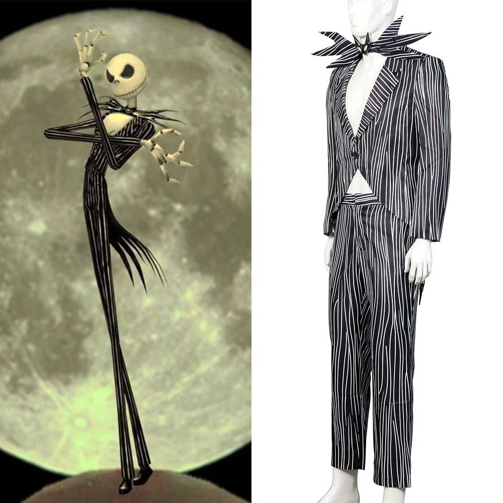 The Nightmare Before Christmas Jack Skellington Halloween Cosplay Costume Custom Made Suit Outfits Coat Bowtie Trousers-Takerlama