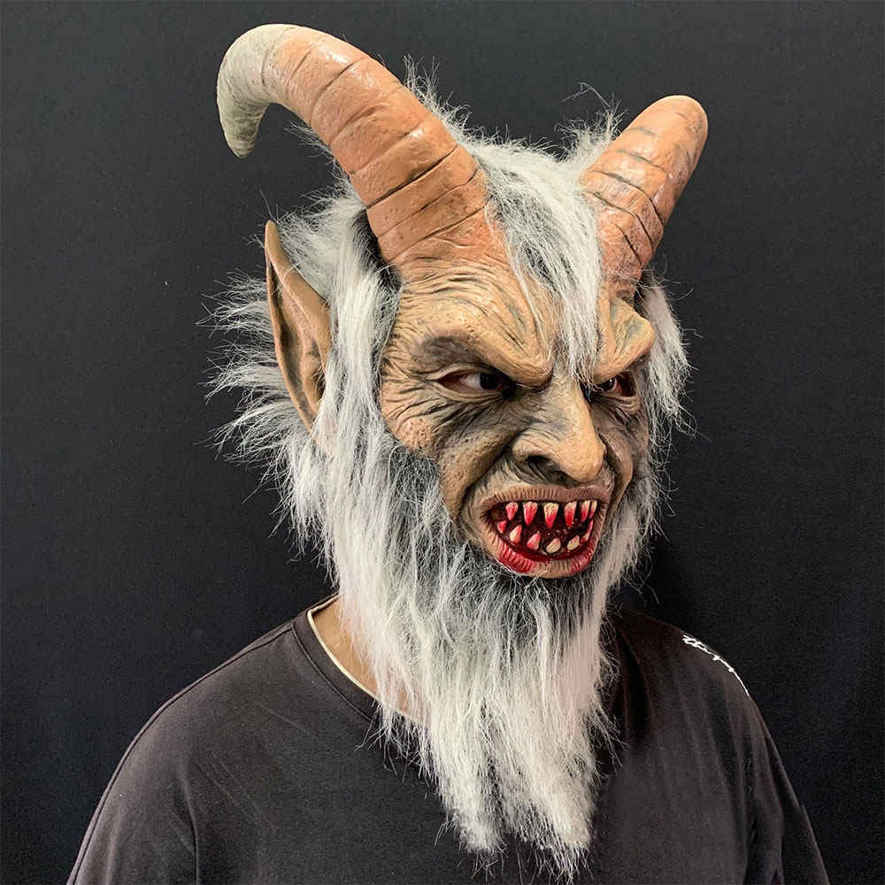 Scary Lucifer Demon Devil Movie Cosplay Horrible Mask Adults Halloween Costume Party Props-Takerlama
