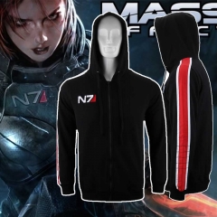 Mass Effect 3 N7 Paragon Men's Zip-Up Hoodie Sweatshirt