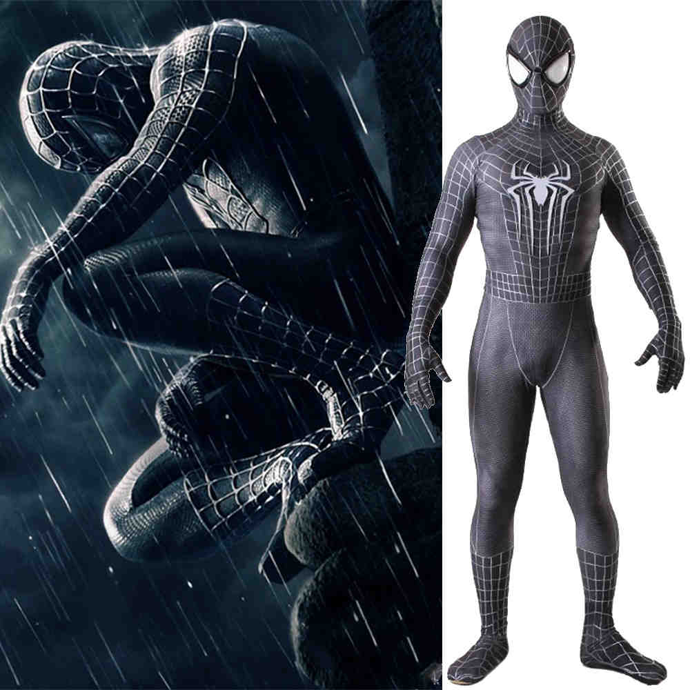 Black Venom Symbiote  Spiderman Cosplay Costume Spider-man Zentai Suit For Adult & Kids-Takerlama