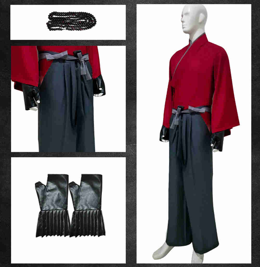 TISEAS Adult Mens Game Ghost Role Sakai Jin Cosplay Costume Japanese Samurai Uniform Halloween Outfit 