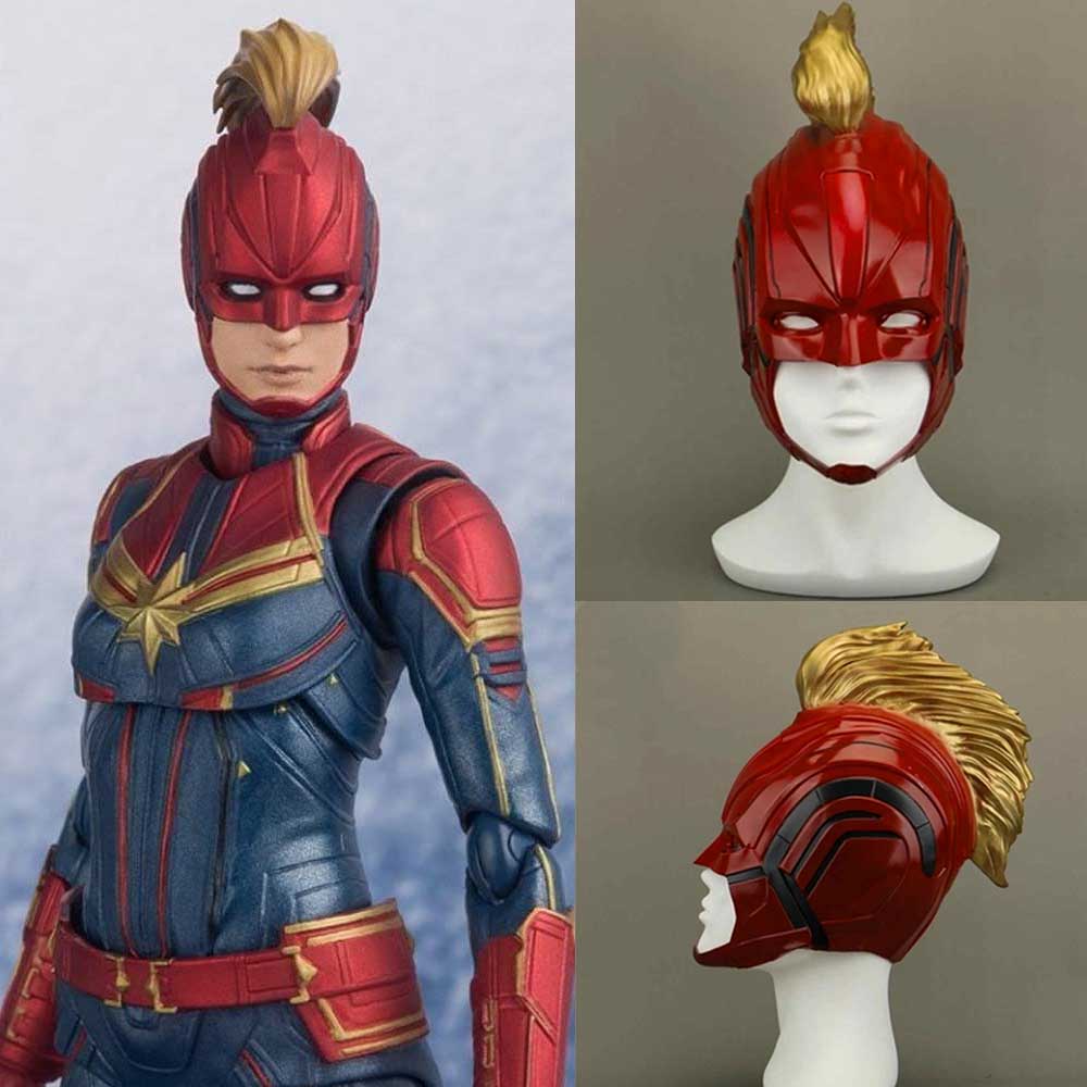 Movie Captain Marvel Helmet Carol Danvers Cosplay PVC Red Green Mask Halloween Costume Fancy Party Props Fans Gifts