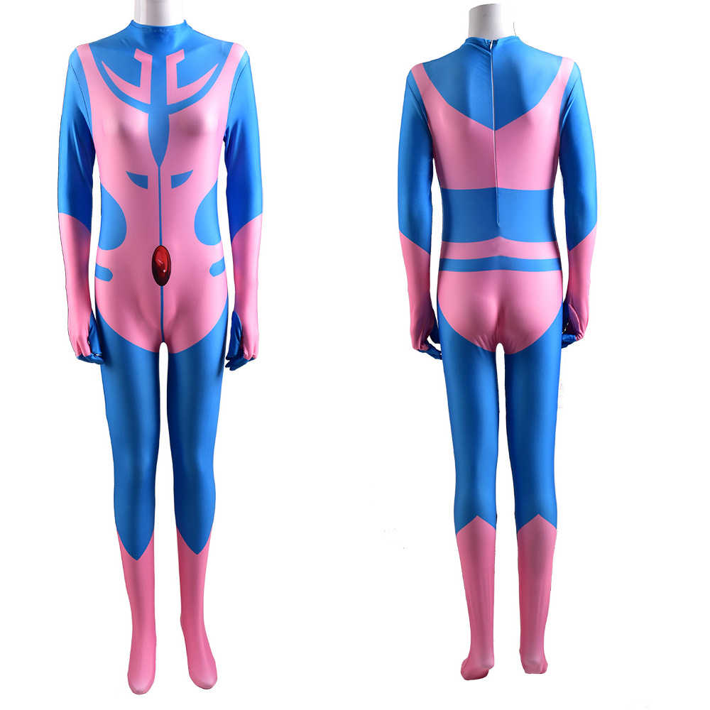 Mighty Lady The Legend Vol.2 Pink & Purple Superhero Cosplay Costume Women Ultraman Zentai Suit Jumpsuit-Takerlama