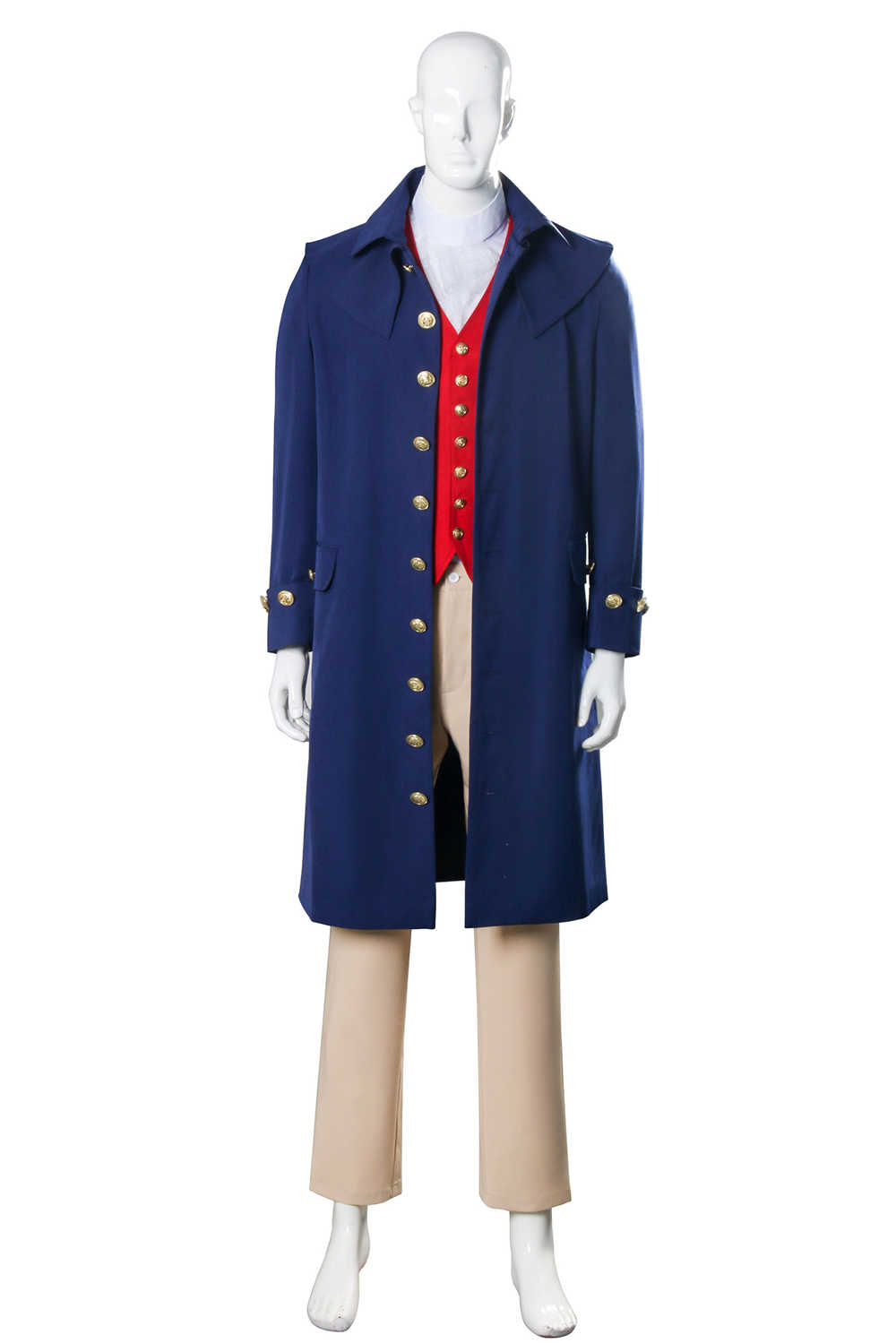 Retro Rush Revere Patriot Costume in Washington Period USA Jacket Skirt Pants Vintage Outfits-Takerlama