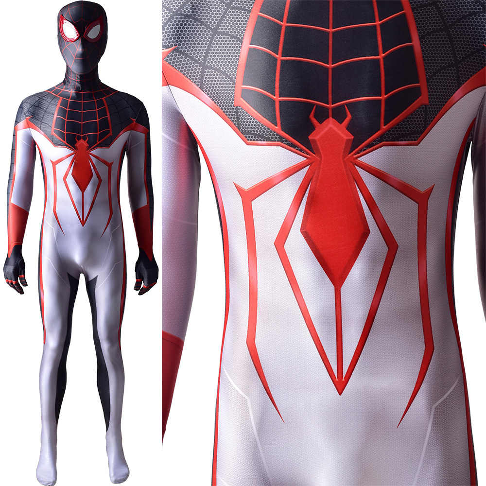 PS5 Marvel 2021 T.R.A.C.K Suit Spider-Man Miles Morales Cosplay Costume Adult Kids Gifts Zentai Suit Superhero Leotard-Takerlama