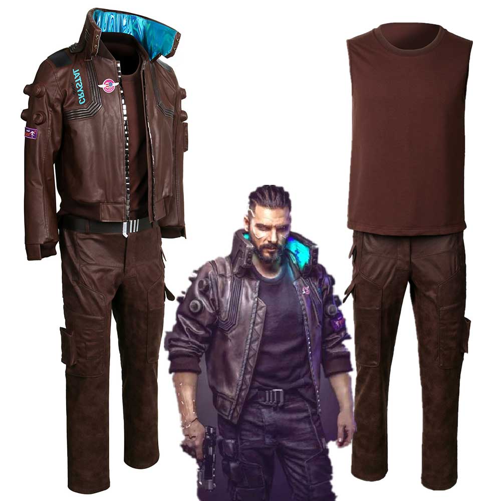Game Cyberpunk 2077 Jacket Trousers Character V Bomber Cosplay Costume-Takerlama