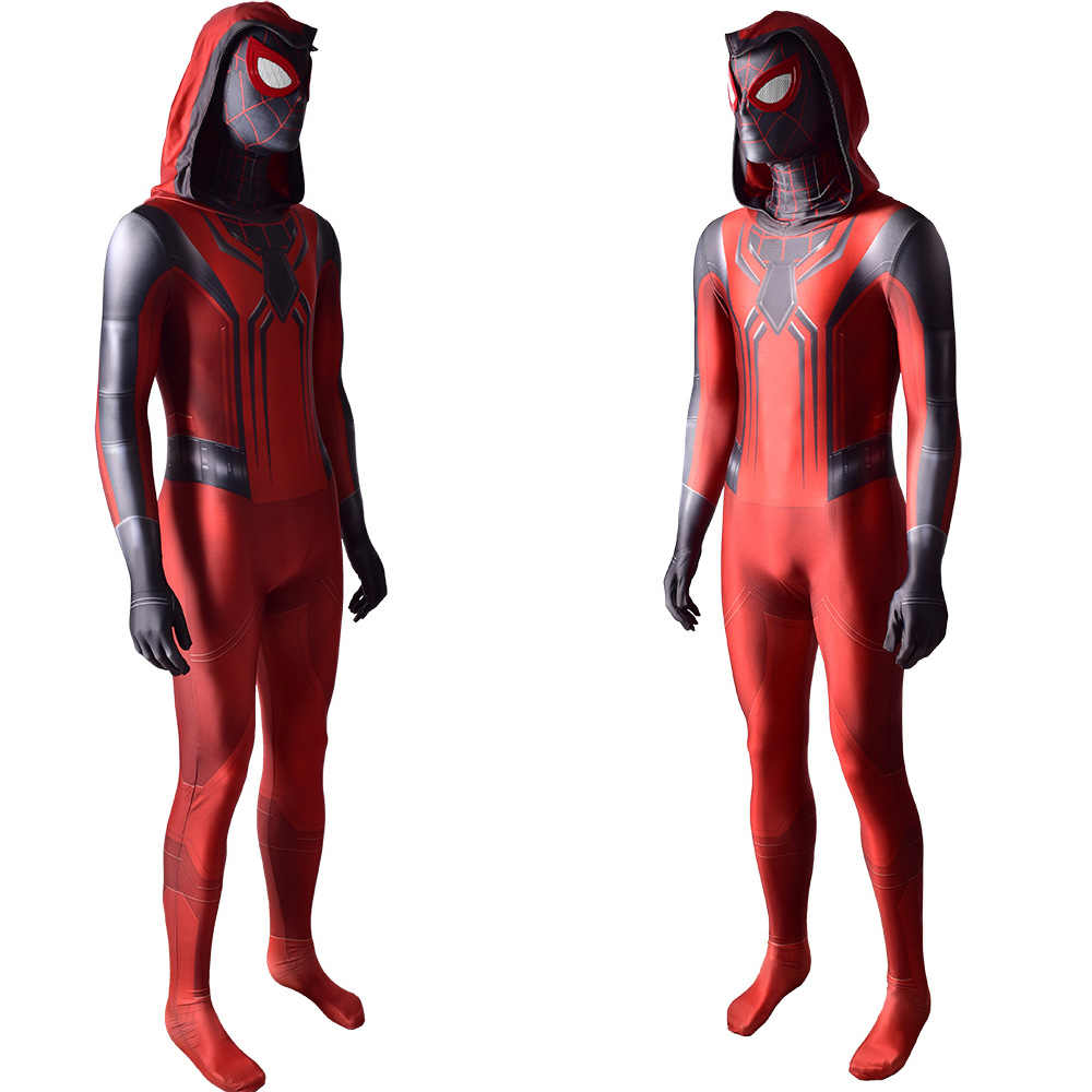 Cirmson Cowl Justine Hammer Suit Marvel's Spider-Man Miles Morales Cosplay Costume Adult Kids Gifts Superhero Leotard-Takerlama