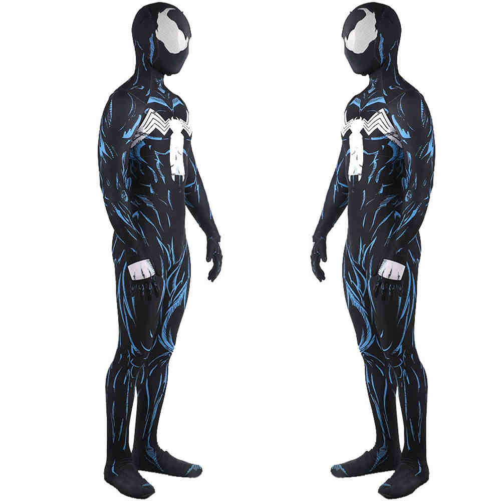 Black Spider Man Symbiote Suit Venom Eddie Brock Halloween Superhero Cosplay Costume-Takerlama