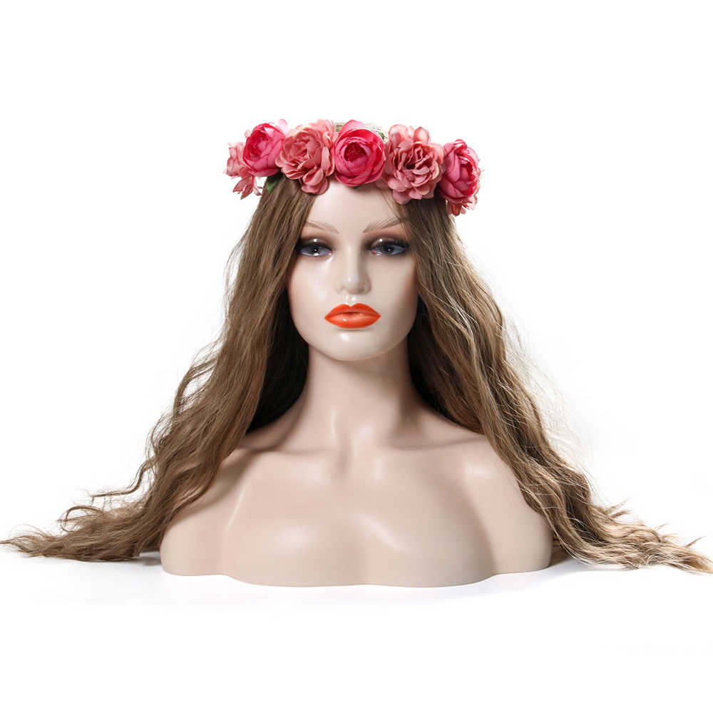 Long Blonde Carole Baskin Tiger King Wig Synthetic Hair With Garland