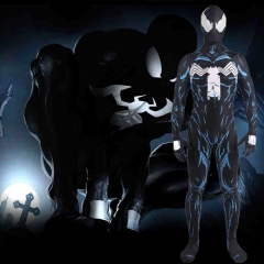 Black Spider Man Venom Symbiote Suit Eddie Brock Cosplay Costume