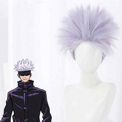 Anime Jujutsu Kaisen Cosplay Satoru Gojou Wig Light Purple Hair