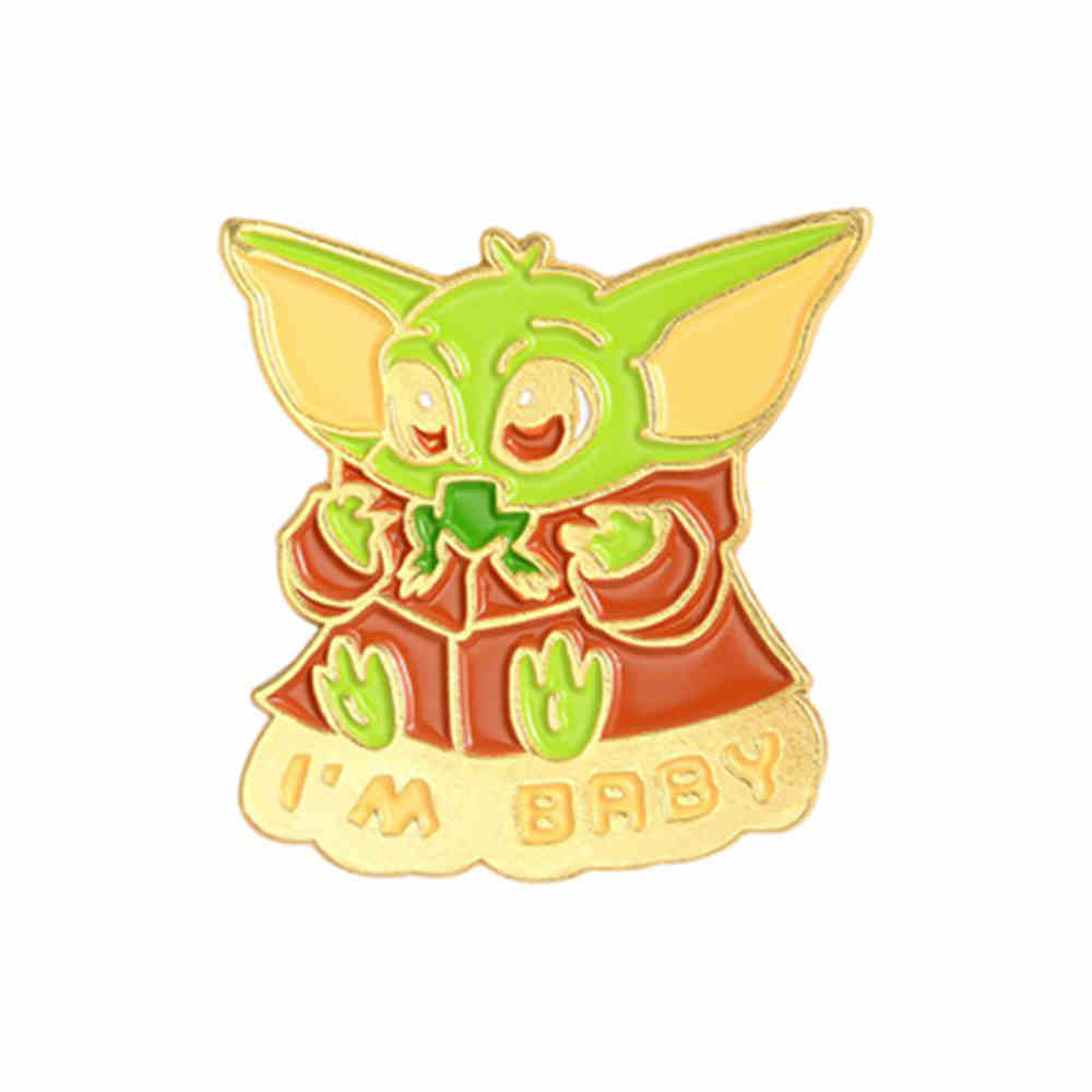 Star Wars Mandalorian Master Baby Yoda Brooch Figure Decoration Action Figure Collections Gifts Yellow-Takerlama