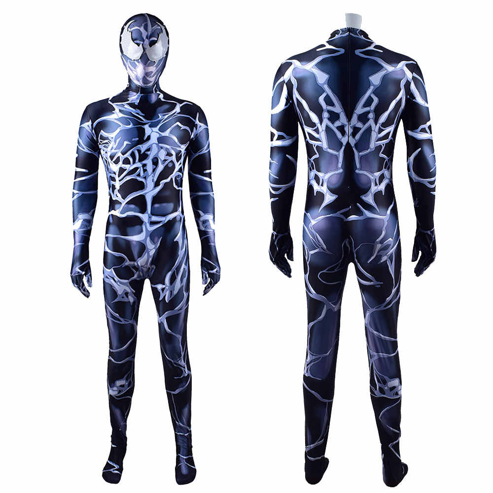 Horror Carnage Black Zentai Suit Cletus Kasady Symbiote Villains Cosplay Costume Kids Adults-Takerlama