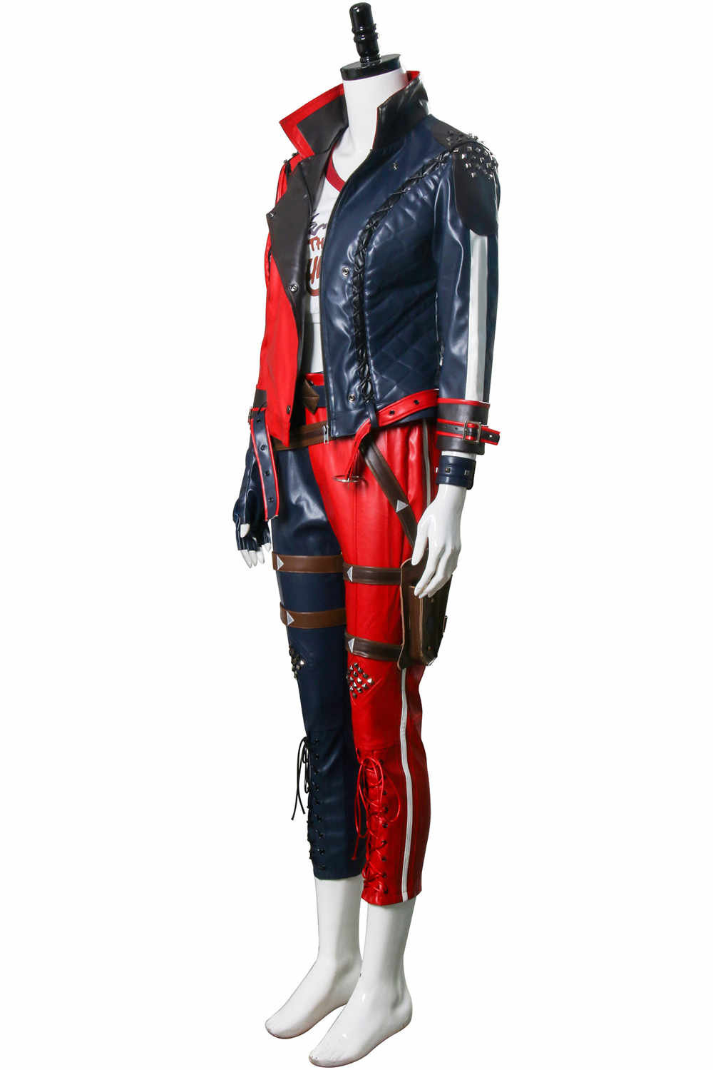 Harley Quinn Cosplay Suit Video Game Suicide Squad:Kill the Justice League Female Costume Jacekt Pants-Takerlama