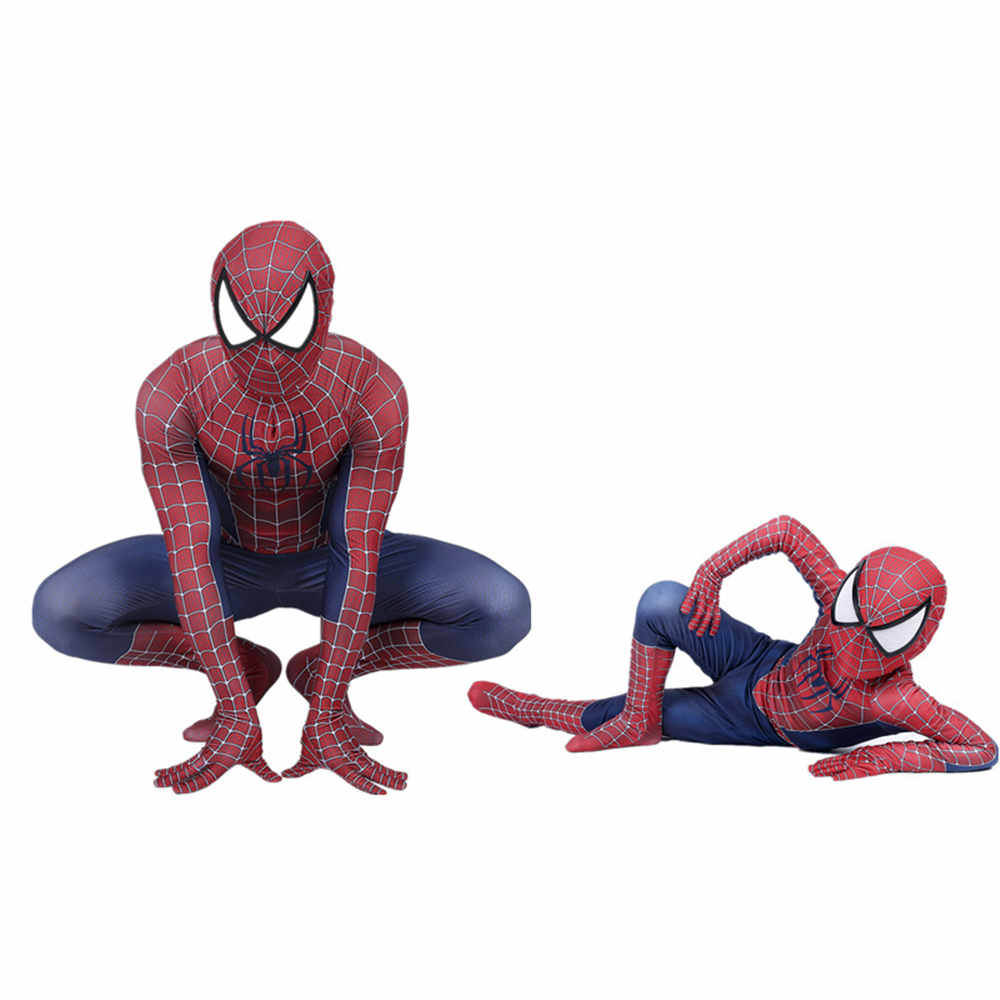 Sam Raimi Spider-Man Suit Superhero Tobey Maguire Cosplay Costume Kids Adults-Takerlama