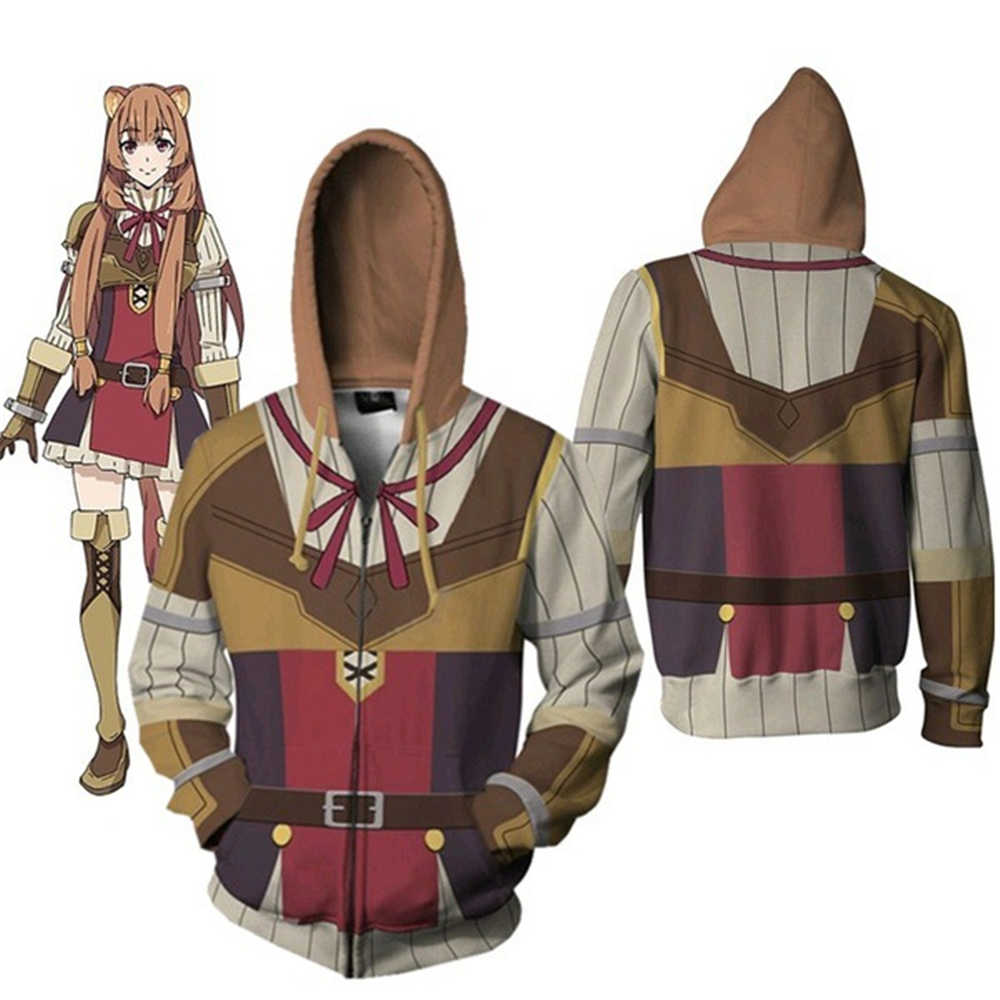 Anime The Rising Of The Shield Hero Naofumi Iwatani Zip Up Hoodies Cosplay Costume Sweatshirts Coat Gift Adults-Takerlama