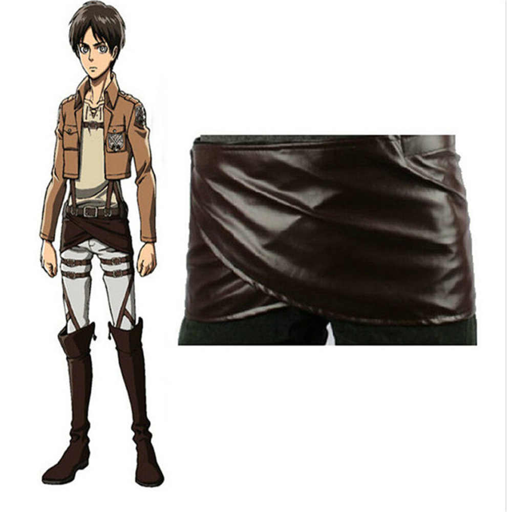 Anime Attack on Titan 104th Cadet Corps Eren Yeager Cosplay Costume Yeager Leather Skirt Shingeki No Kyojin-Takerlama