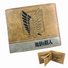 Attack on Titan Black PU Leather Wallet Shingeki No Kyojin Survey Corps Purse