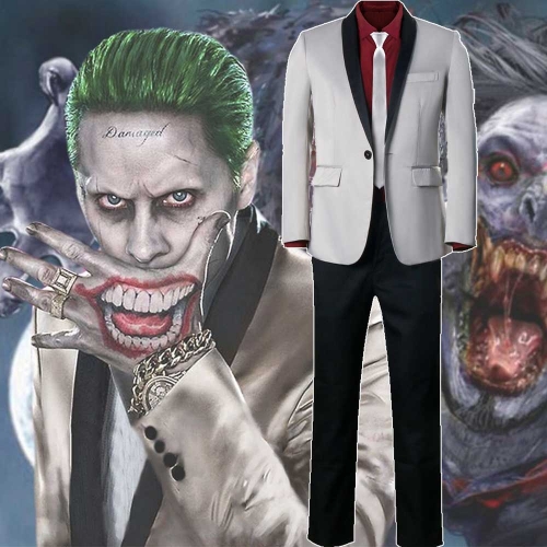 Jared Leto Batman Joker Suicide Squad Cosplay Costume Shirt Coat Pants