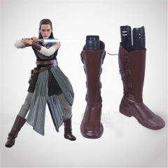 Star Wars Last Jedi Rey Cosplay Boots Brown Shoes