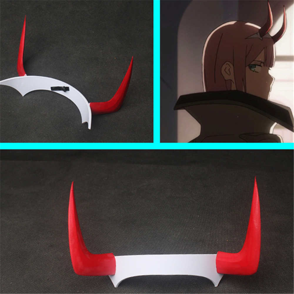 Anime DARLING in the FRANXX Cosplay ZERO TWO CODE:002 Devil Horn Headwear Headband Costume Props-Takerlama