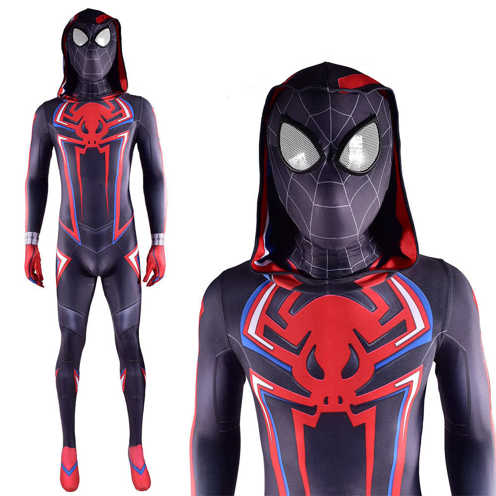 Spider-Man Miles Morales 2099 Hooded Cosplay Costumes Full Face Mask ...